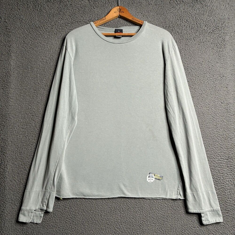 Vintage Y2K Diesel Men's XL Long Sleeve Crewneck Shirt Made in Italy Cyber